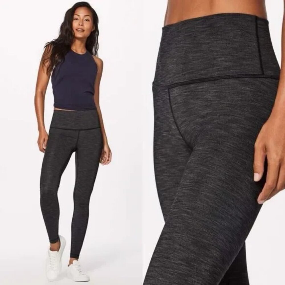 Lululemon Wunder Under Hi-Rise Tight Brushed 28" Size 6 Heathered Dark Gray